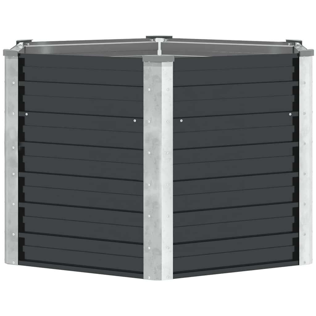 Verhoogde Plantenbak Staal Antraciet 129x129x77cm - 34% Korting
