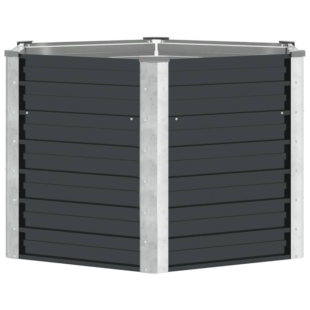 Verhoogde Plantenbak Staal Antraciet 129x129x77cm - 34% Korting