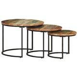 vidaXL 3-delige bijzettafels set massief gerecycled hout 34% korting