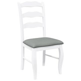 Eetkamerstoelen wit massief hout rubber met kussens (2 stuks) - 30% korting