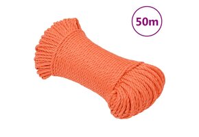 VidaXL Werktouw Polypropeen Oranje 3mm x 50m - 50% Korting
