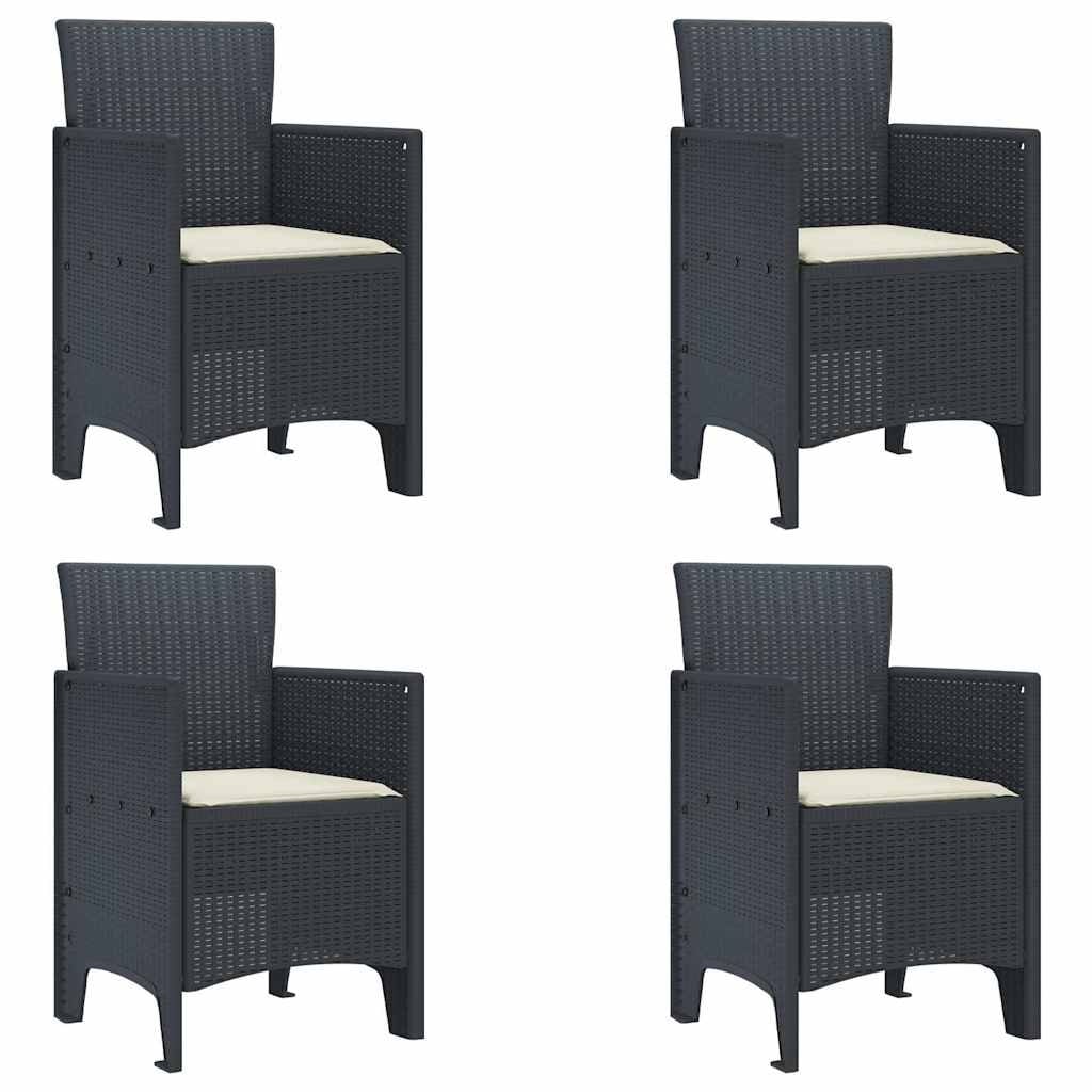 VidaXL Tuinstoel Antraciet (4 stuks) PP - 35% Korting