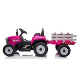 Elektrische Tractor Roze met Aanhanger - 35% Korting