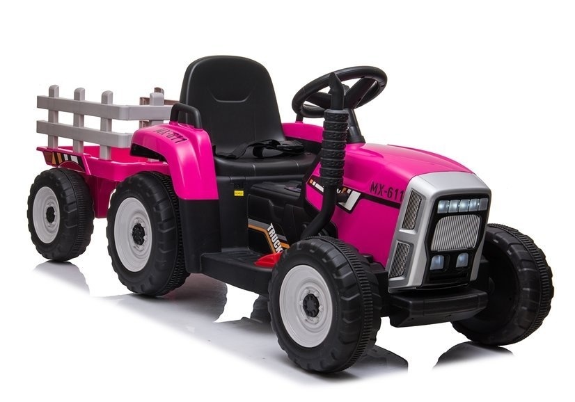 Elektrische Tractor Roze met Aanhanger - 35% Korting