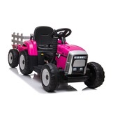 Elektrische Tractor Roze met Aanhanger - 35% Korting