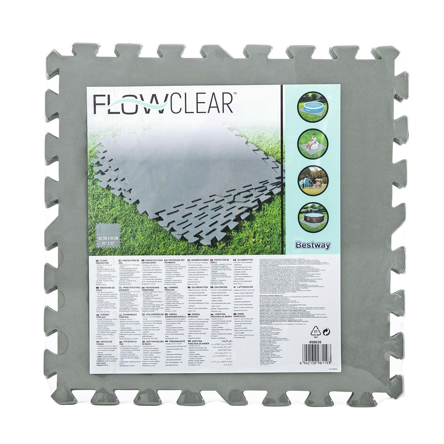 Bestway Zwembad Tegels Grijs 50x50cm (9 stuks) - 33% Korting