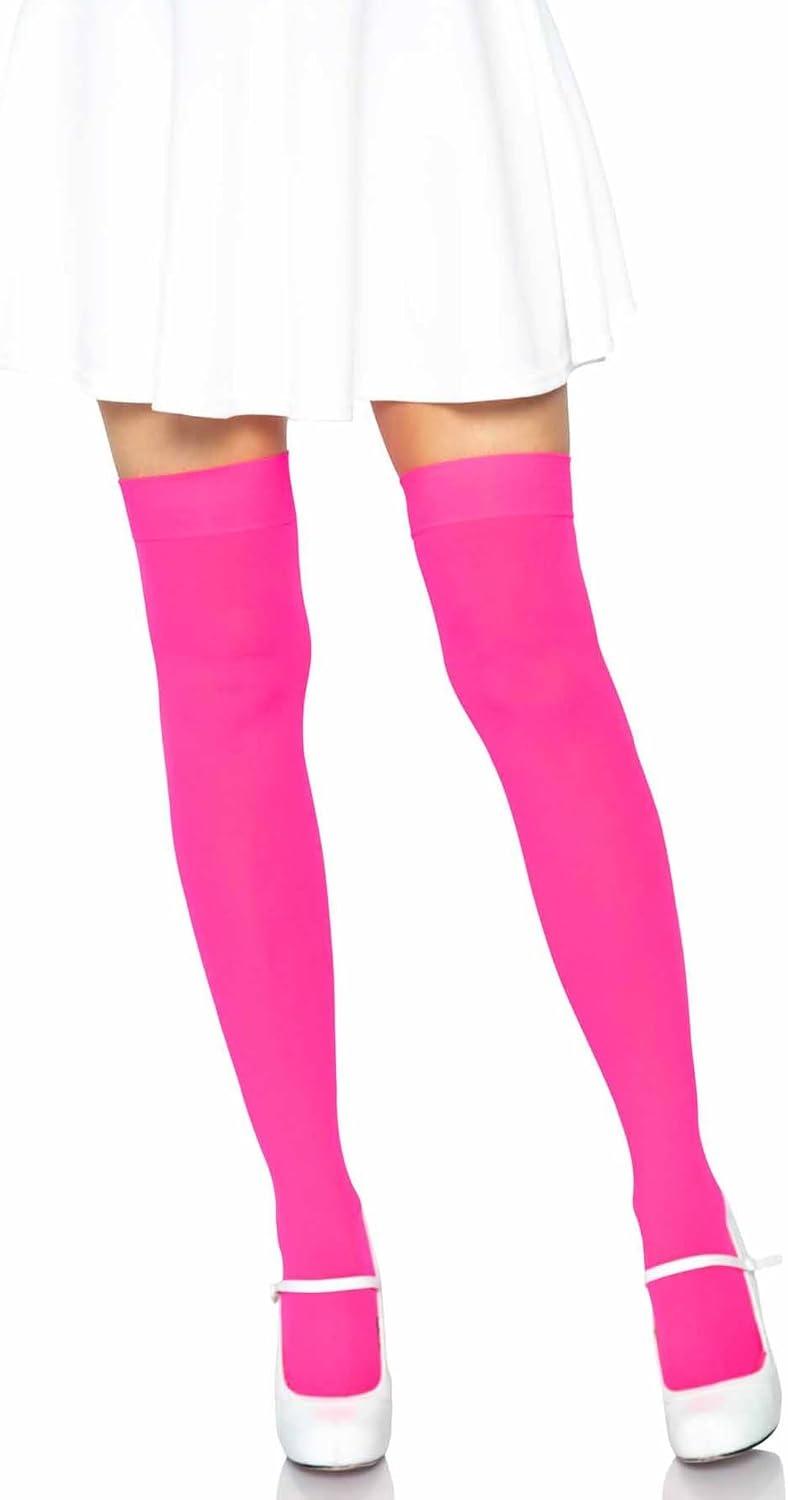 Neon Roze Nylon Dijhoge Kousen - 37% Korting