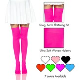 Neon Roze Nylon Dijhoge Kousen - 37% Korting