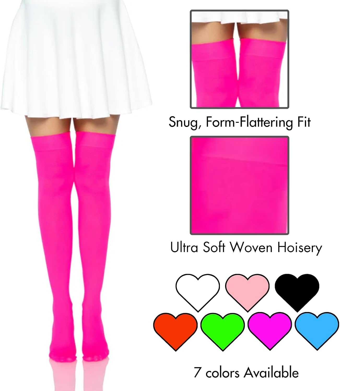 Neon Roze Nylon Dijhoge Kousen - 37% Korting