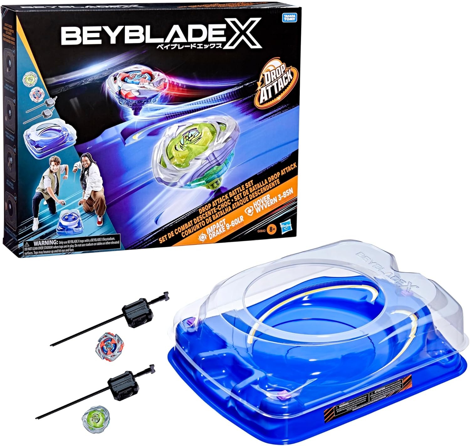 Beyblade X Drop Attack Battle Set - Blauwe Arena met 2 Tolsets - 34% Korting