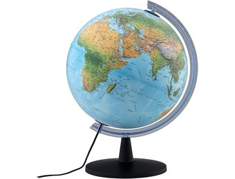 Verlichte Wereldbol 40cm - Fysieke & Politieke Kaart - 34% Korting