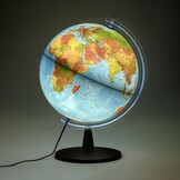 Verlichte Wereldbol 40cm - Fysieke & Politieke Kaart - 34% Korting