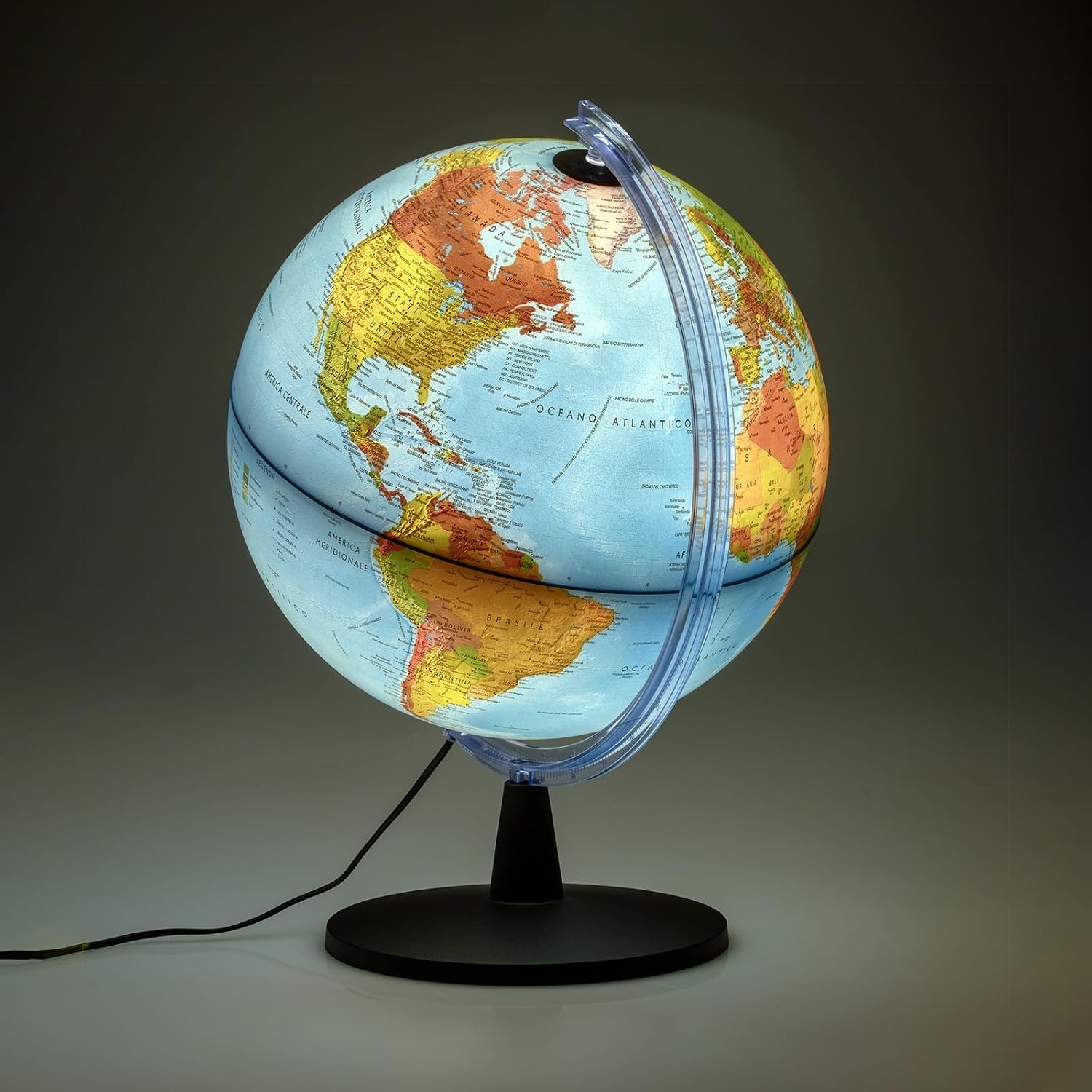 Verlichte Wereldbol 40cm - Fysieke & Politieke Kaart - 34% Korting