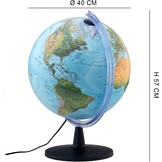 Verlichte Wereldbol 40cm - Fysieke & Politieke Kaart - 34% Korting