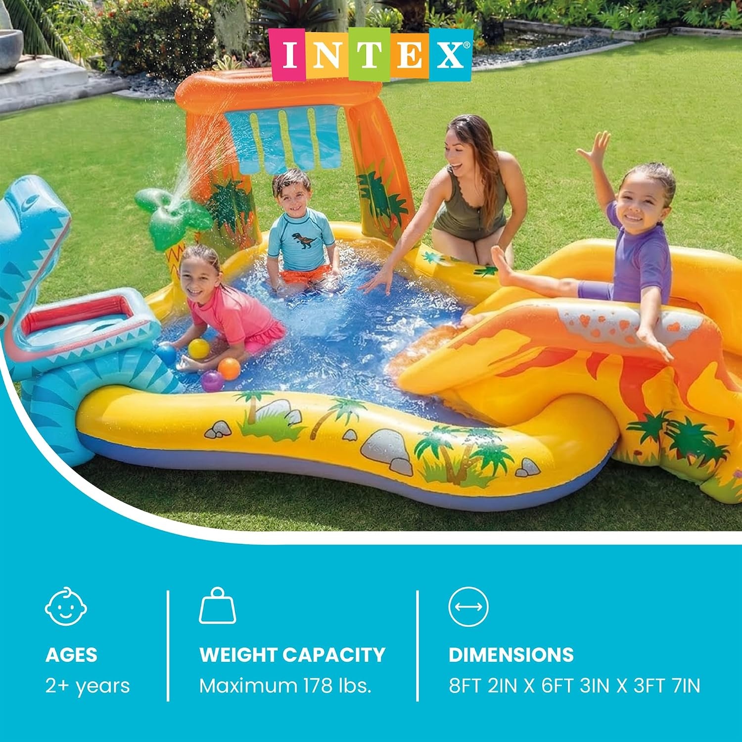 Intex Dinosaurus Speelzwembad met Glijbaan - 249 cm - 58% Korting