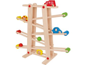 Houten Knikkerbaan Eichhorn met Auto's en Ballen - 34% Korting!