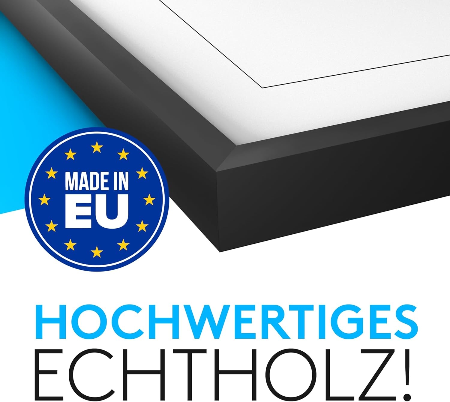 Fotolijst 30x40 cm Zwart Hout | Plexiglas | Met Standaard & Ophanging | FSC-gecertificeerd | EU-geproduceerd
