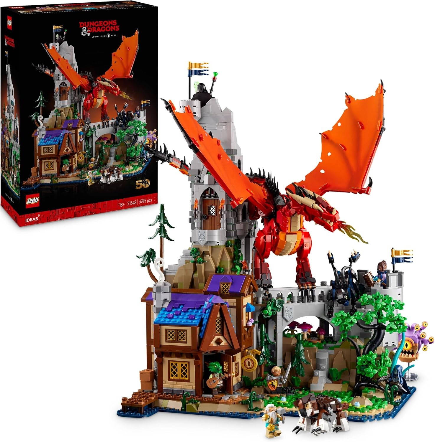 LEGO Ideas D&D Rode Draak Bouwset - 60% Korting