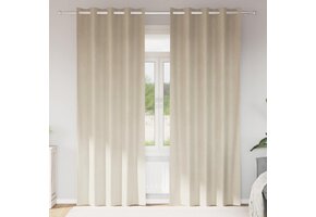 vidaXL Verduisterende Gordijnen 2 st Crèmekleurig 140x245 cm Fluweel - 45% Korting
