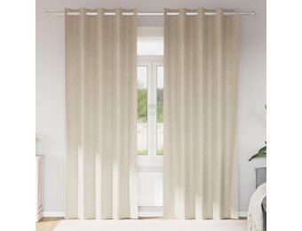 VidaXL Verduisterende Gordijnen - Crèmekleurig Fluweel (2 stuks, 140x245cm) - 34% Korting