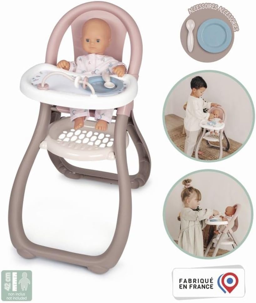 Smoby Baby Nurse Kinderstoel voor Poppen met Bordje en Lepel - 29% Korting