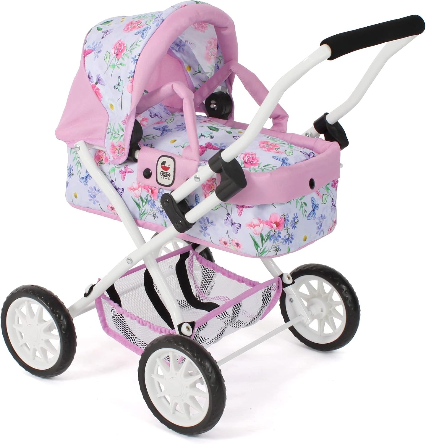Bayer Chic 2000 Poppenwagen Smarty Bloemen Roze - 34% Korting