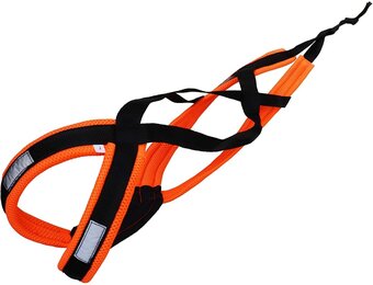 Hondentuig X-Back voor Trekken, Bikejoring, Skijoring, Canicross - Gelijkmatige Drukverdeling, Maximale Bewegingsvrijheid - Zwart Neonoranje Maat S