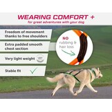 Hondentuig X-Back voor Trekken, Bikejoring, Skijoring, Canicross - Gelijkmatige Drukverdeling, Maximale Bewegingsvrijheid - Zwart Neonoranje Maat S
