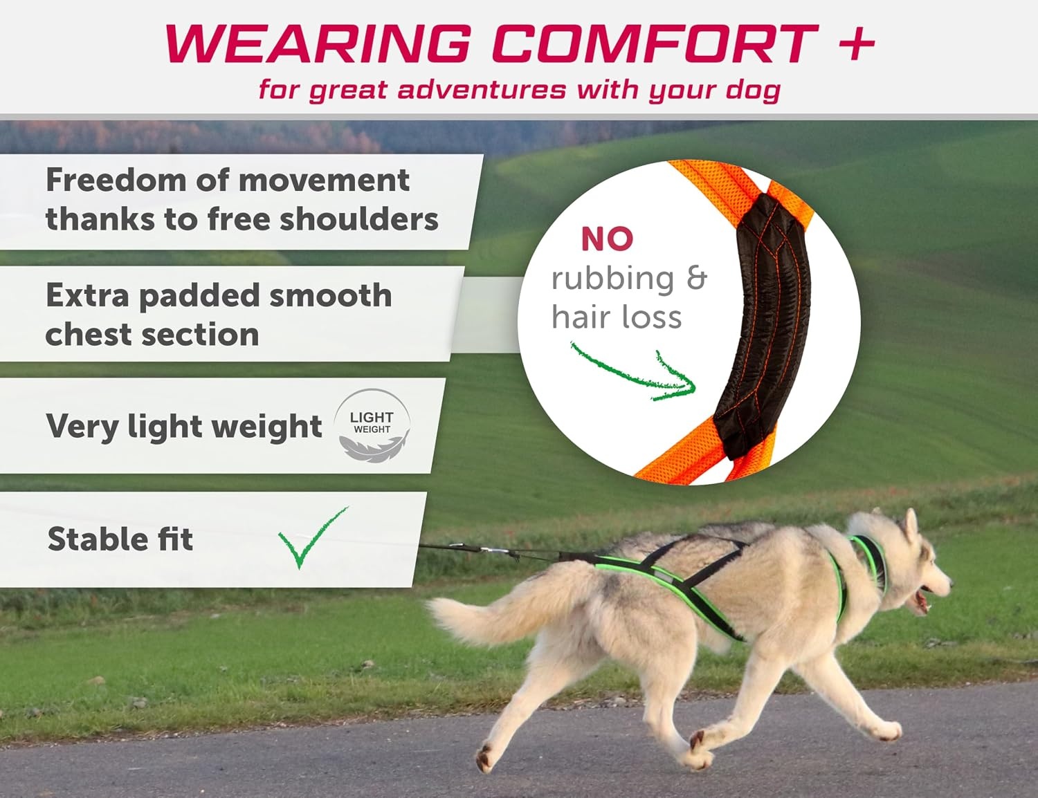 Hondentuig X-Back voor Trekken, Bikejoring, Skijoring, Canicross - Gelijkmatige Drukverdeling, Maximale Bewegingsvrijheid - Zwart Neonoranje Maat S