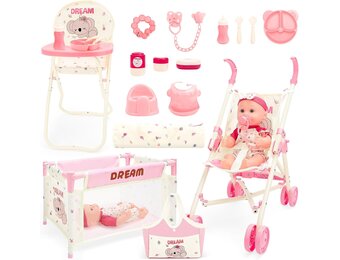 Speelgoed Poppenhuis Set Roze - 34% Korting, 1 Stuk