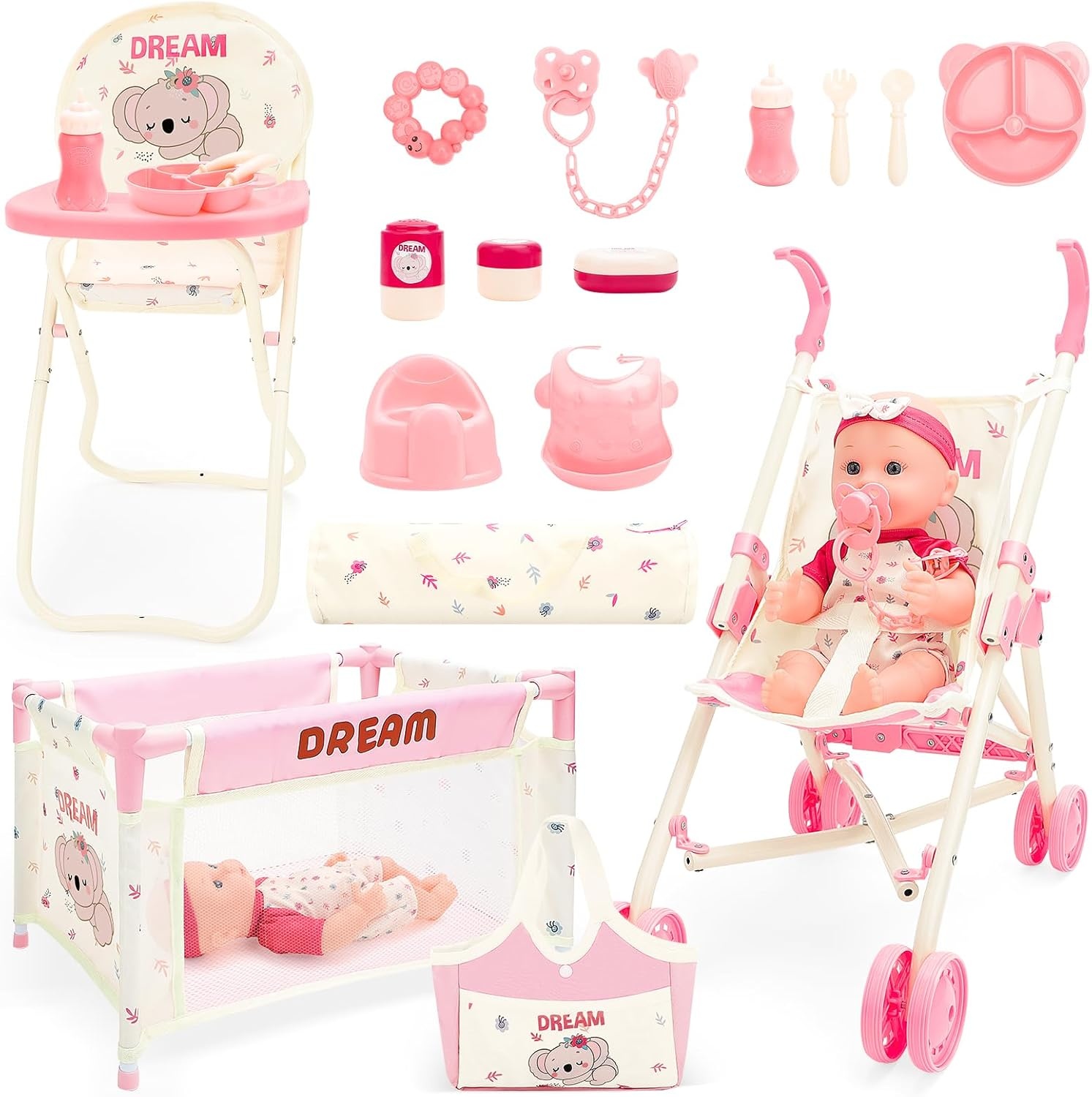 Speelgoed Poppenhuis Set Roze - 34% Korting, 1 Stuk