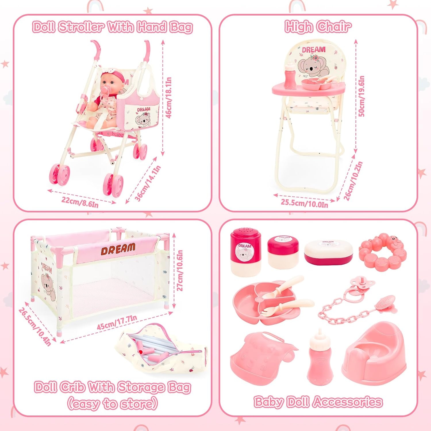 Speelgoed Poppenhuis Set Roze - 34% Korting, 1 Stuk