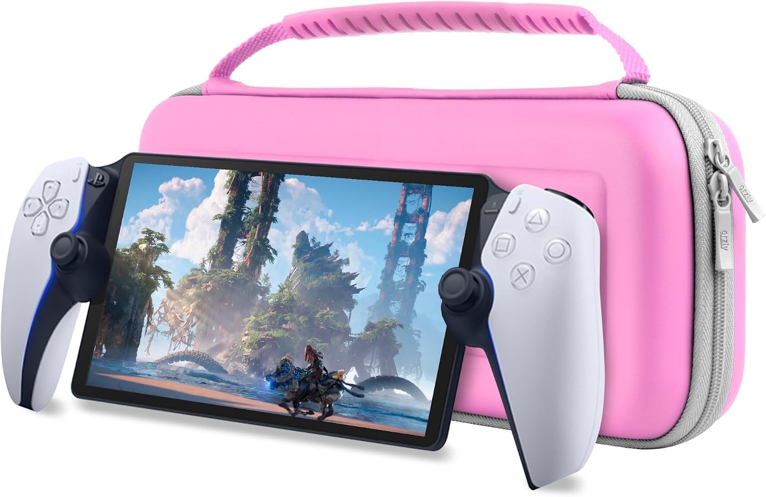 Beschermende Draagtas voor Playstation Portal Remote Player | Reis & Opslag | Met vakken voor Accessoires, Headset & Oplader | Zwart/Blauw