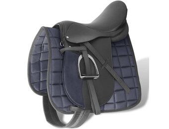 Echt Lederen Paardrijzadel Set - 17,5 inch / 18 cm (35% Korting)