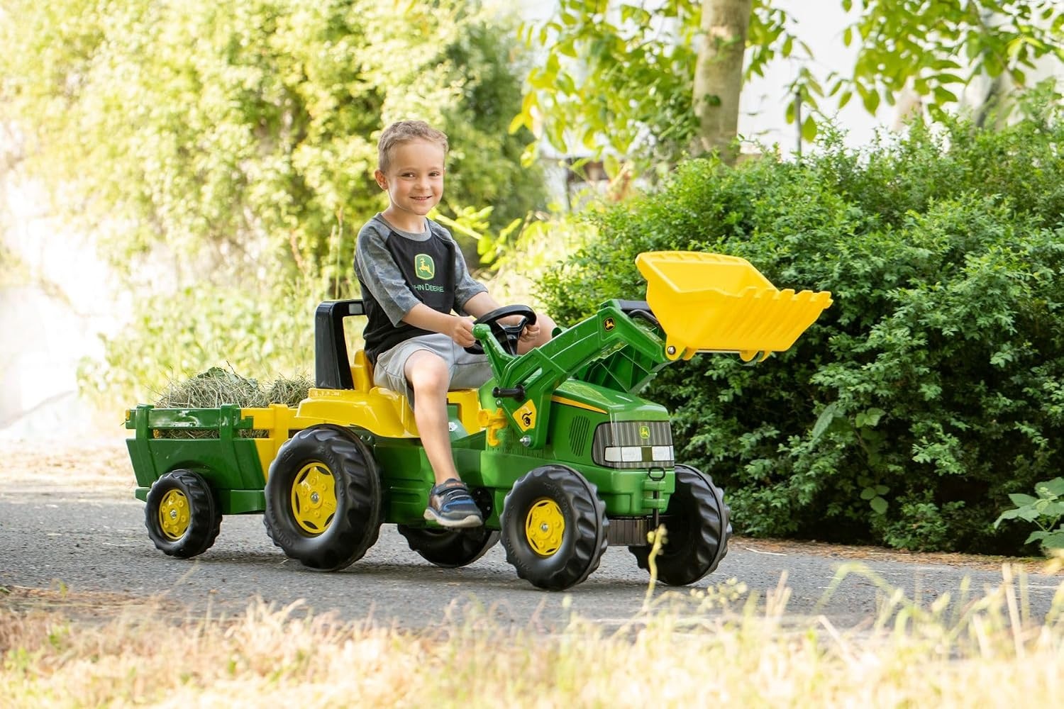 Traptractor John Deere Junior met Voorlader & Aanhanger - 35% Korting!