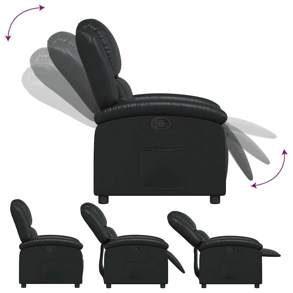 Verstelbare Fauteuil Kunstleer Zwart met 35% Korting