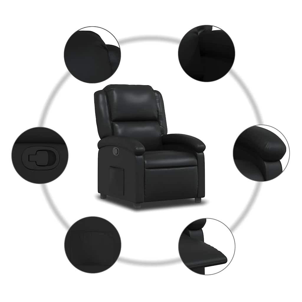 Verstelbare Fauteuil Kunstleer Zwart met 35% Korting