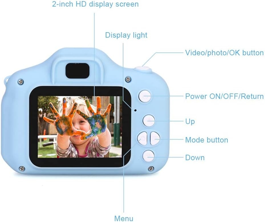 Kinder Digitale Camera Blauw 33% Korting - Inclusief 32GB SD Kaart
