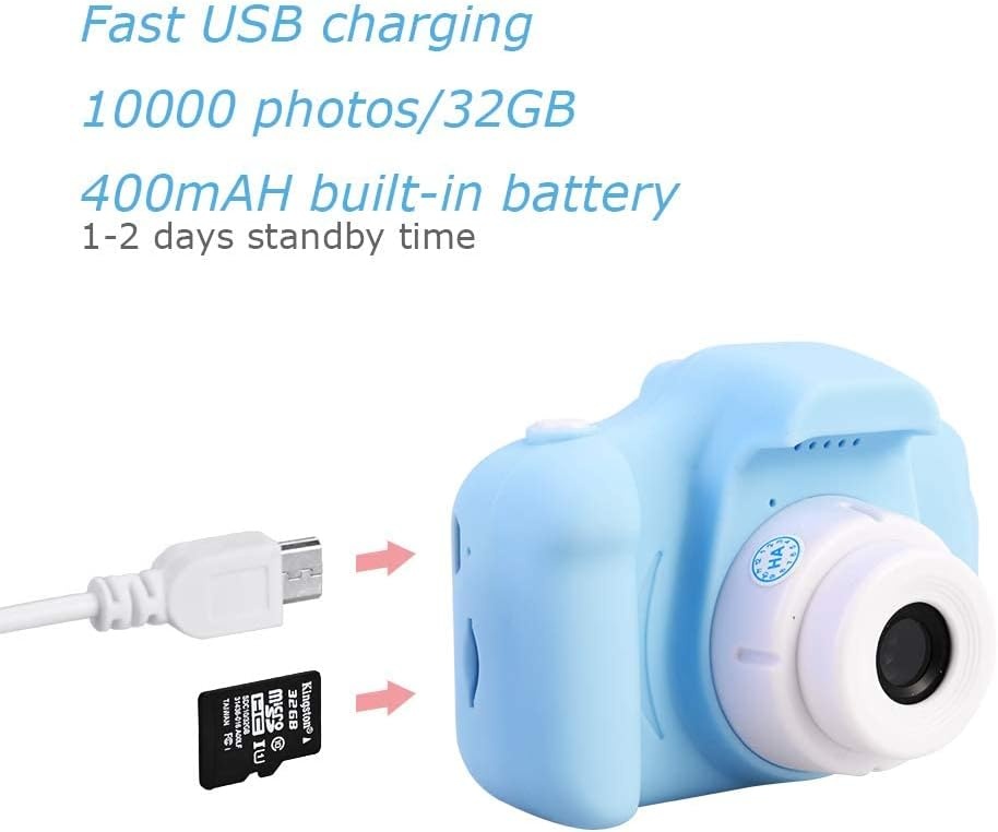 Kinder Digitale Camera Blauw 33% Korting - Inclusief 32GB SD Kaart