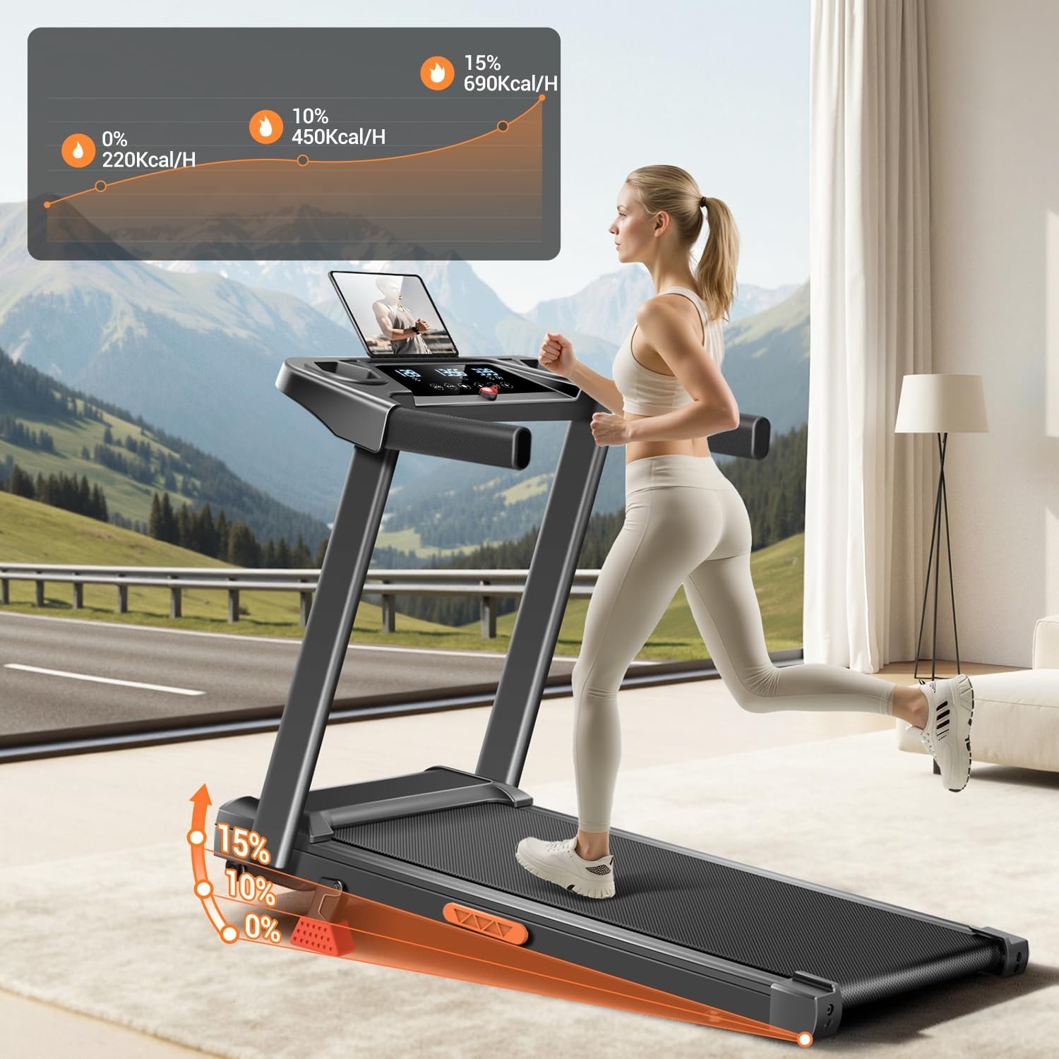 Inklapbare Loopband Cursor: 12 km/u, 15% Helling & 3 PK Motor - 35% Korting