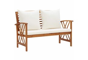 VidaXL Tuinbank met Kussens - 119cm Acaciahout - 35% Korting