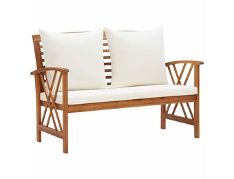 vidaXL Tuinbank met kussens 119 cm massief acaciahout