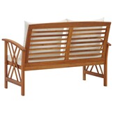 vidaXL Tuinbank met kussens 119 cm massief acaciahout
