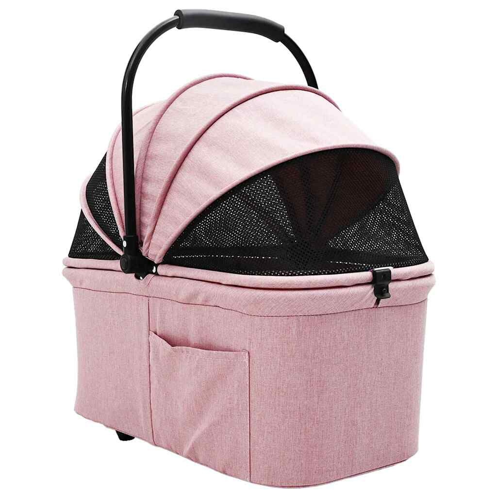 vidaXL Opvouwbare Huisdierenwagen Roze 78 x 54 x 101 cm Polyester