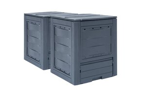 Compostbakken 2 stuks 520 L grijs - UV- en weerbestendig