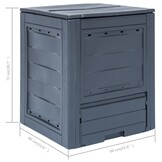 vidaXL Compostbakken 2 st 520 L 60x60x73 cm grijs