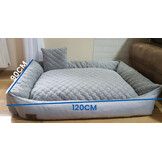 Hondenmand grijs 120x90 cm - wasbaar hondenkussen - waterdicht hondenbed