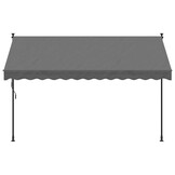 vidaXL Luifel uittrekbaar 300x150 cm stof en staal antracietkleurig