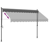 vidaXL Luifel uittrekbaar 300x150 cm stof en staal antracietkleurig