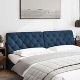 Hoofdbordkussen Blauw Stof 200 cm - 81% Korting